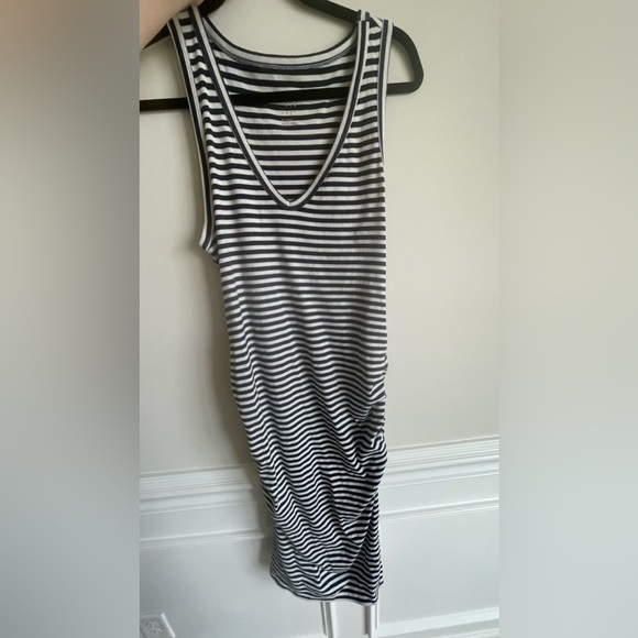 A New Day Target Womens Navy Blue Rib Knit ruched Midi Dress Size X-Large - Picture 2 of 4